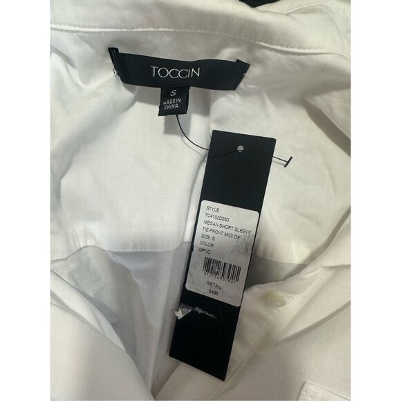 Toccin Megan Tie-Waist Cotton Midi-Dress Size Small $495 - Picture 11 of 11